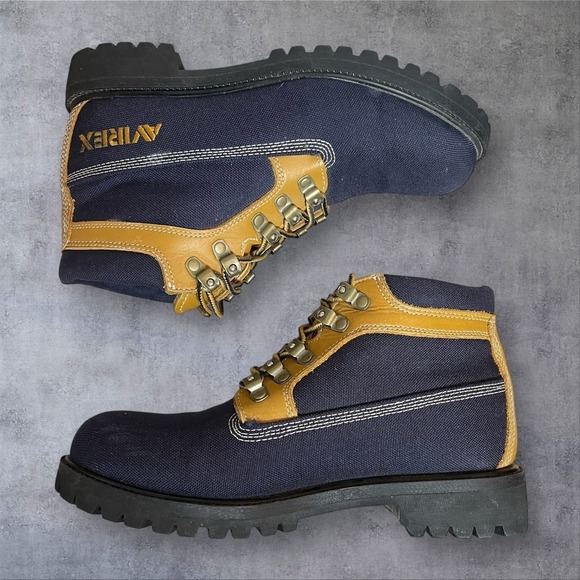 Vintage Avirex Lace Up Chukka Boots Mens‎ 8 Y2K Grunge Hip Hop Leather Canvas